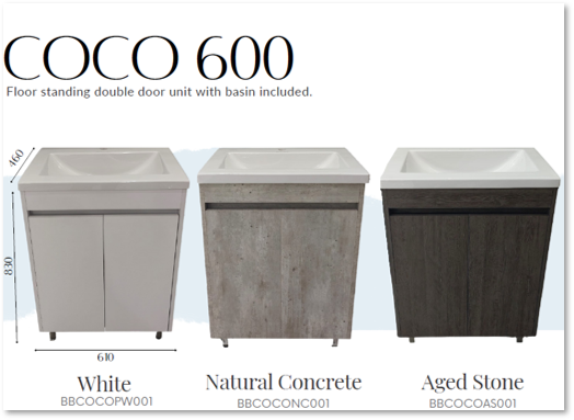 Floor Standing double door with basin